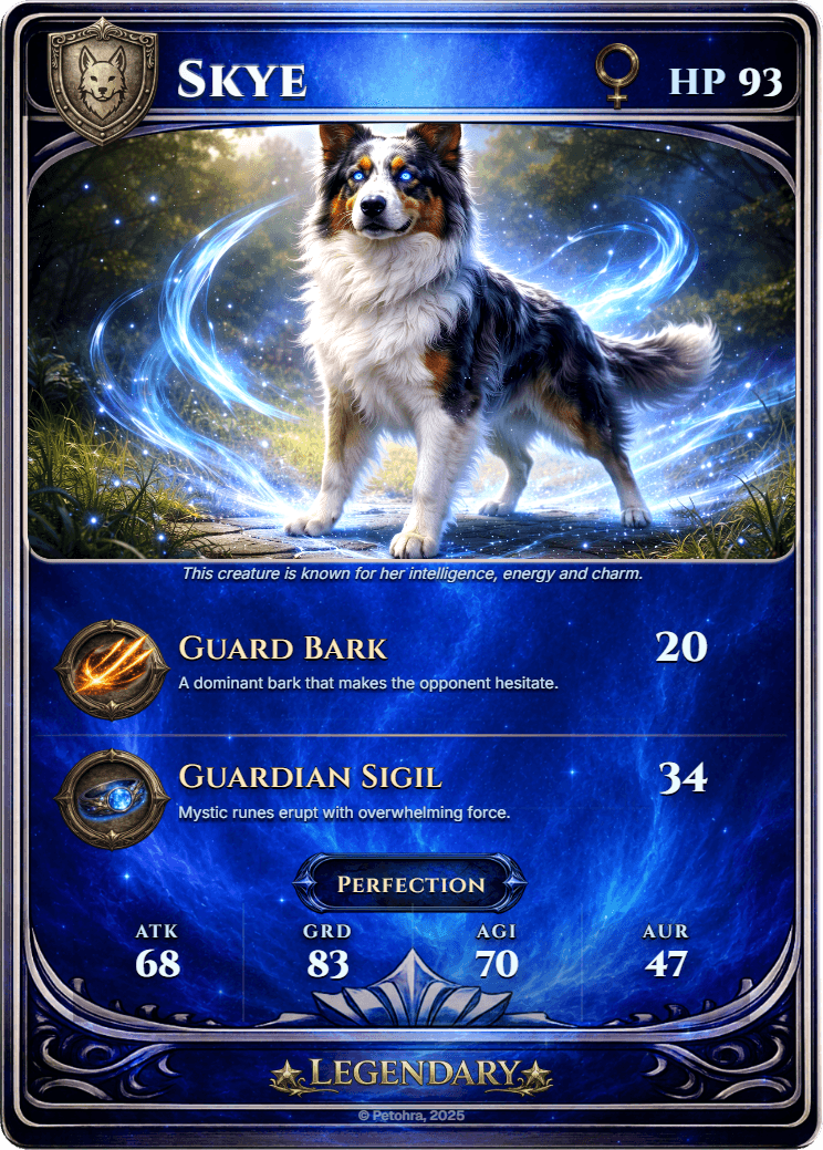 Blue Petohra fantasy pet card